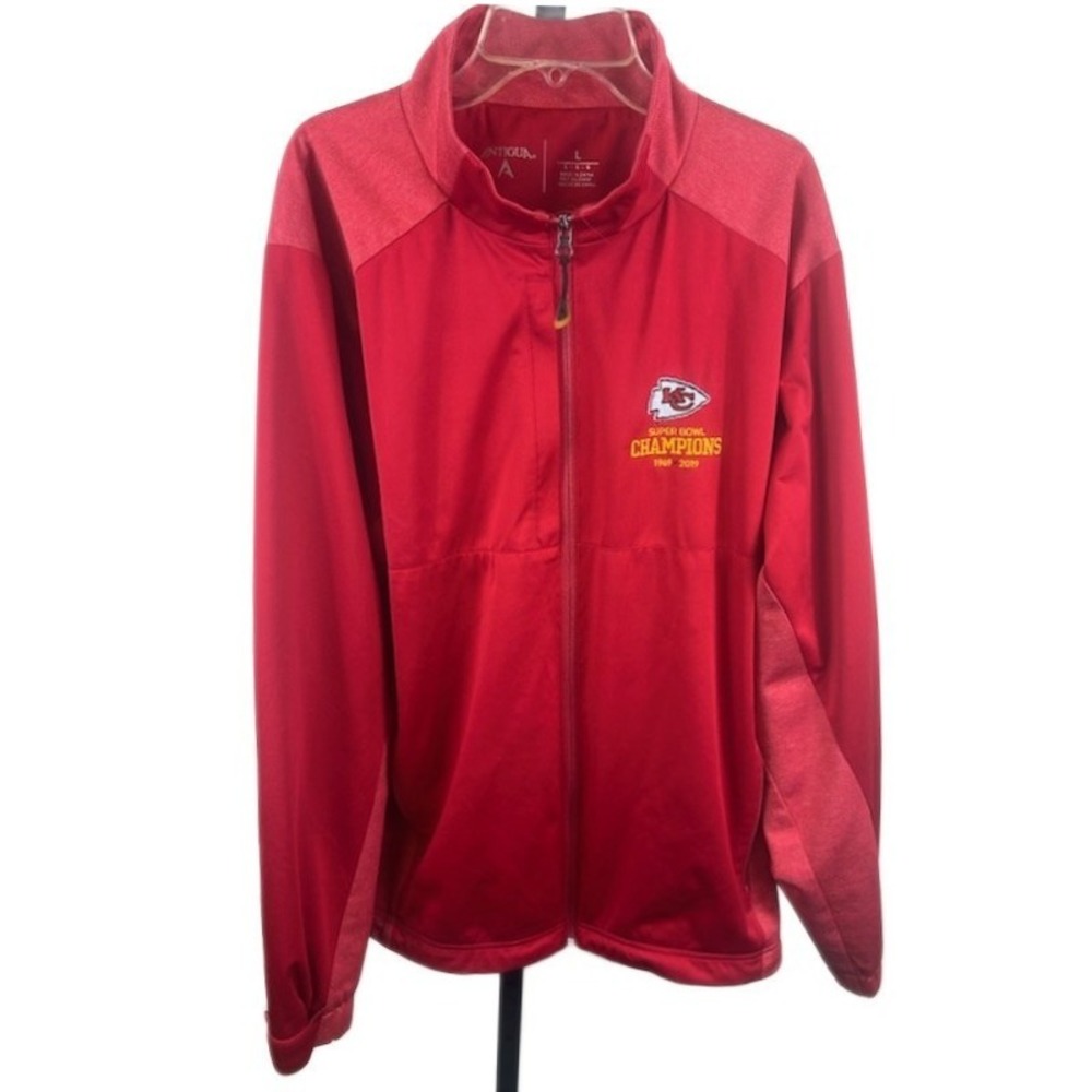 Antigua Full Zip Jacket Men's Size Large Kansas City‎ Chiefs Super Bowl 2019 Red